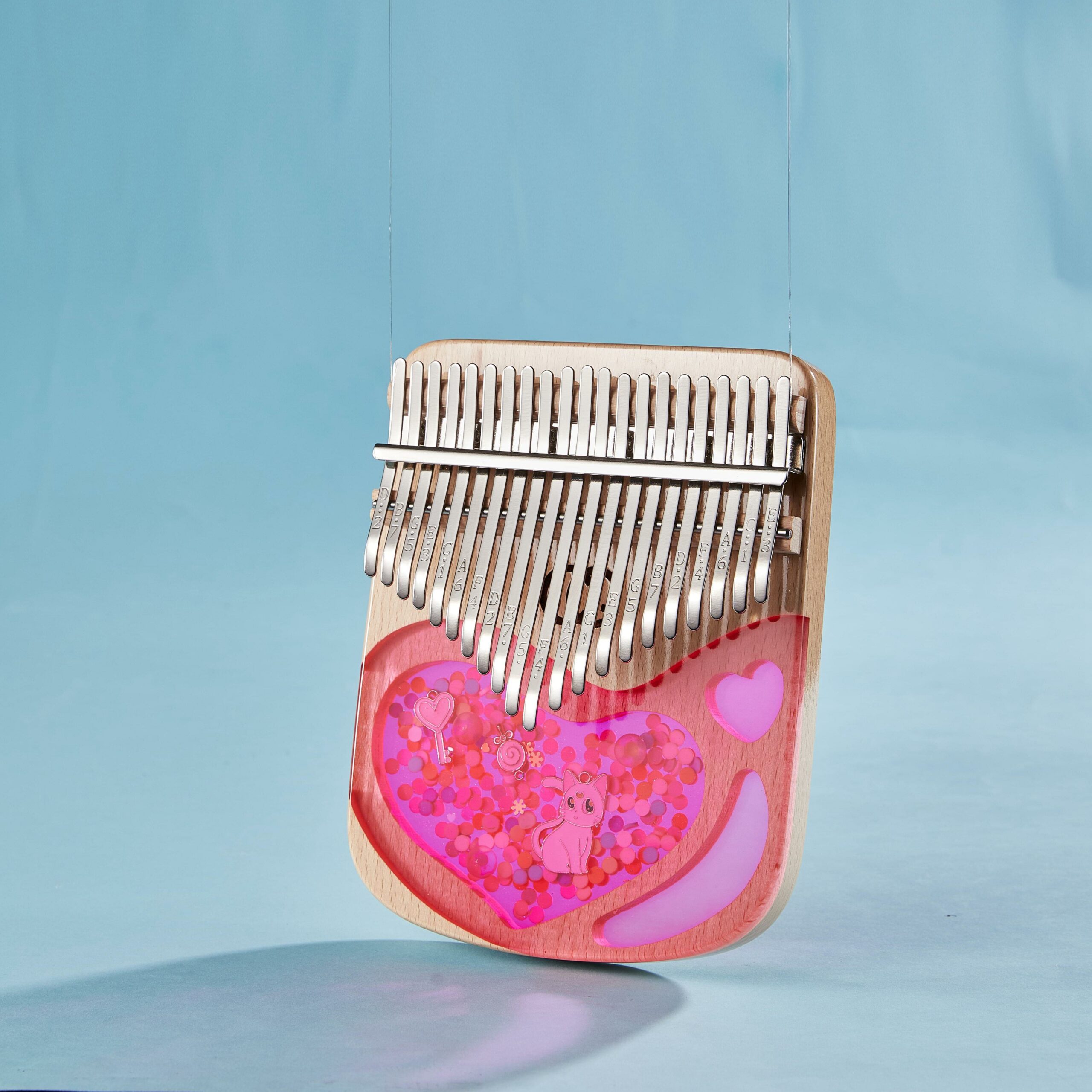 Kalimba 17 Clés En Acrylique Transparent Forme Fleur - Piano à Pouces Pour Débutants, Cadeau Enfant